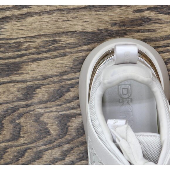 DKNY Womens Zofi Lace Up Sneaker with Logo K4402944 Soft White / Gray 8M - Picture 6 of 10